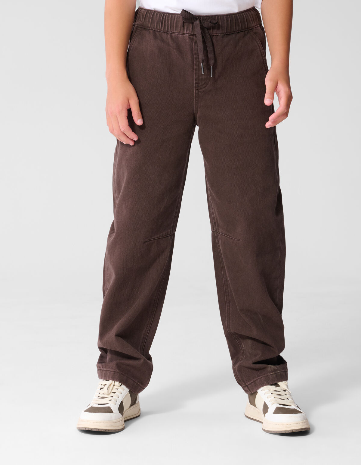 Twill Barrel Fit Broek Donkerbruin