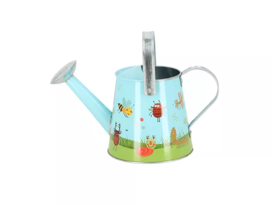 Arrosoir en fer pour enfant imprimé insectes - Bleu - 1,3 L