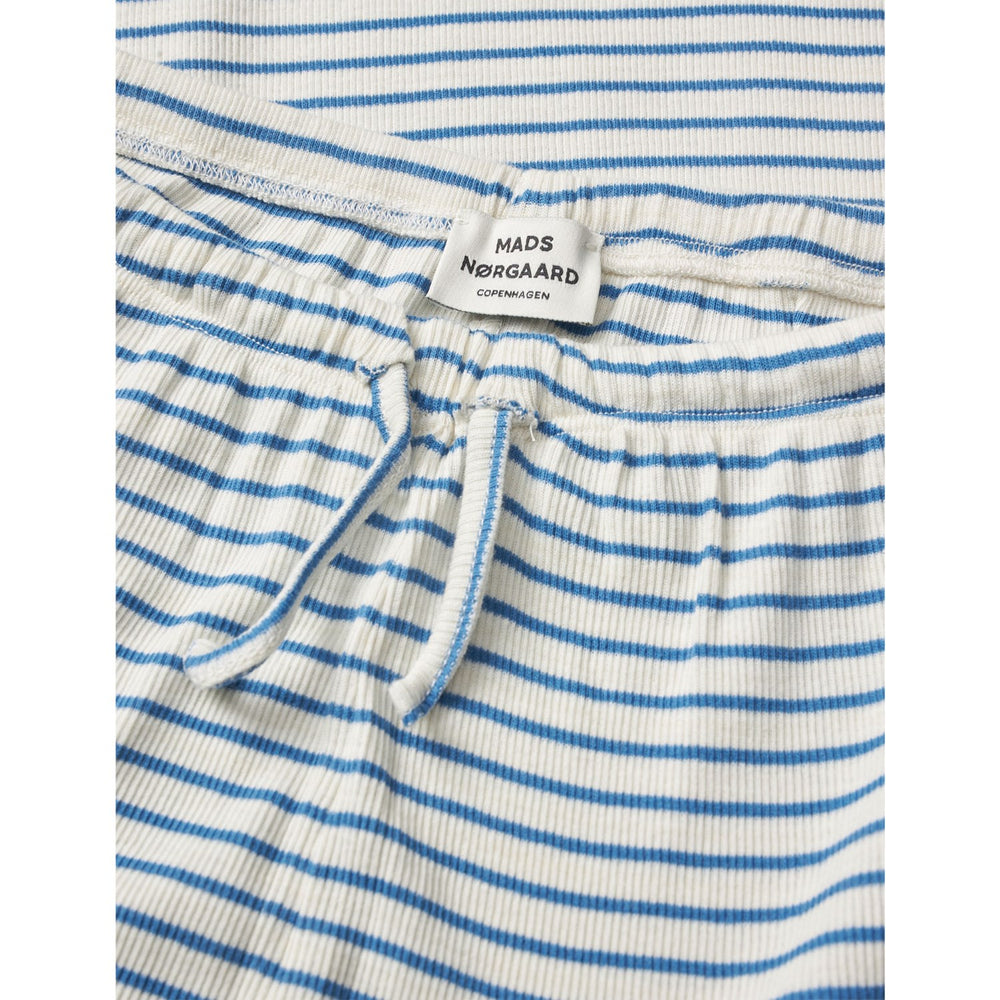 Køb Mads Nørgaard Vanilla Ice/Bright Cobalt 2X2 Bomuld Stripe Verona Bukser