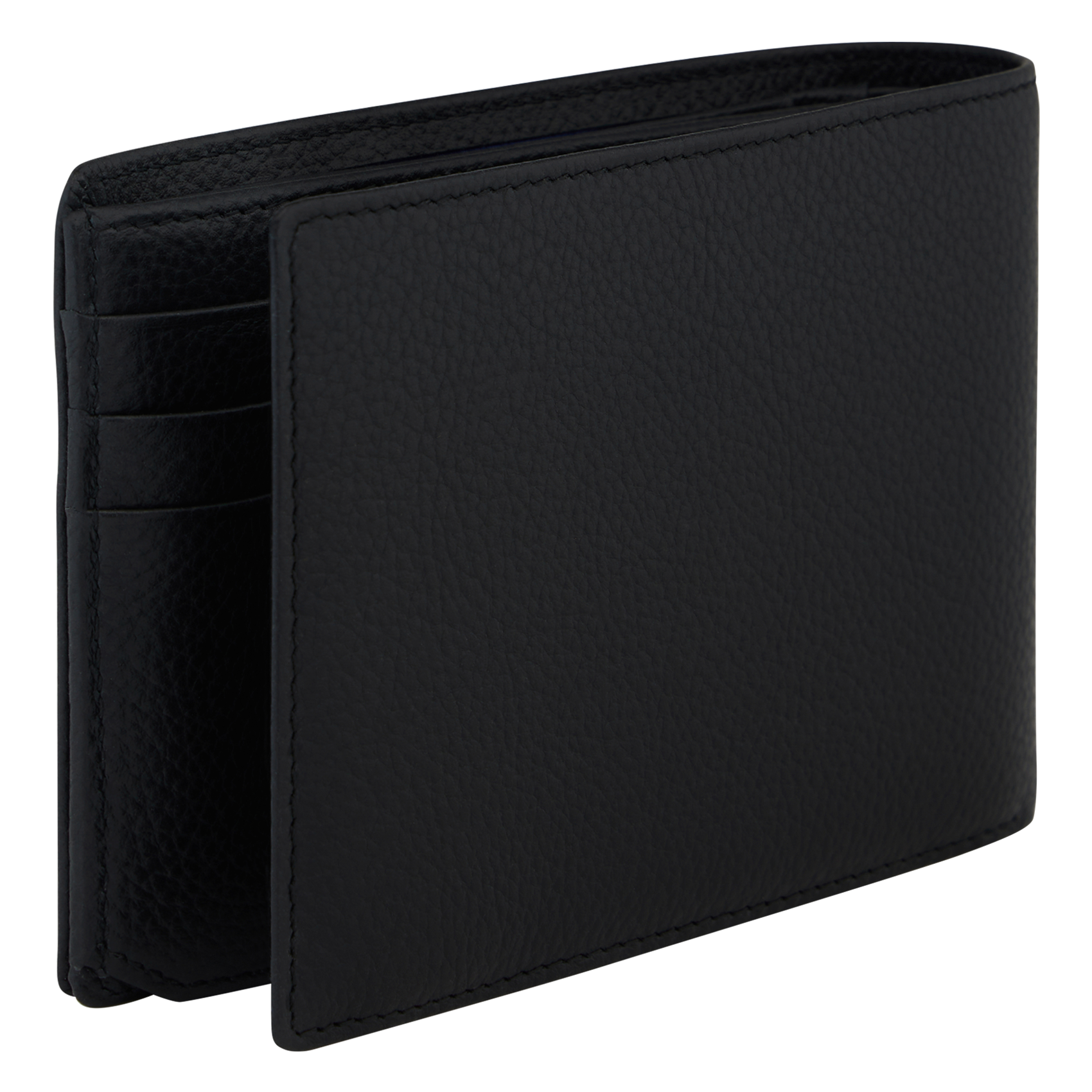 EMILE - Portefeuille horizontal en cuir grainé | Noir