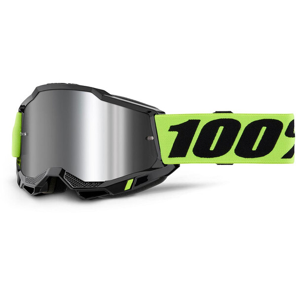 100% - Masque Accuri 2 - Ecran Mirror Jaune fluo / Argent / Iridium