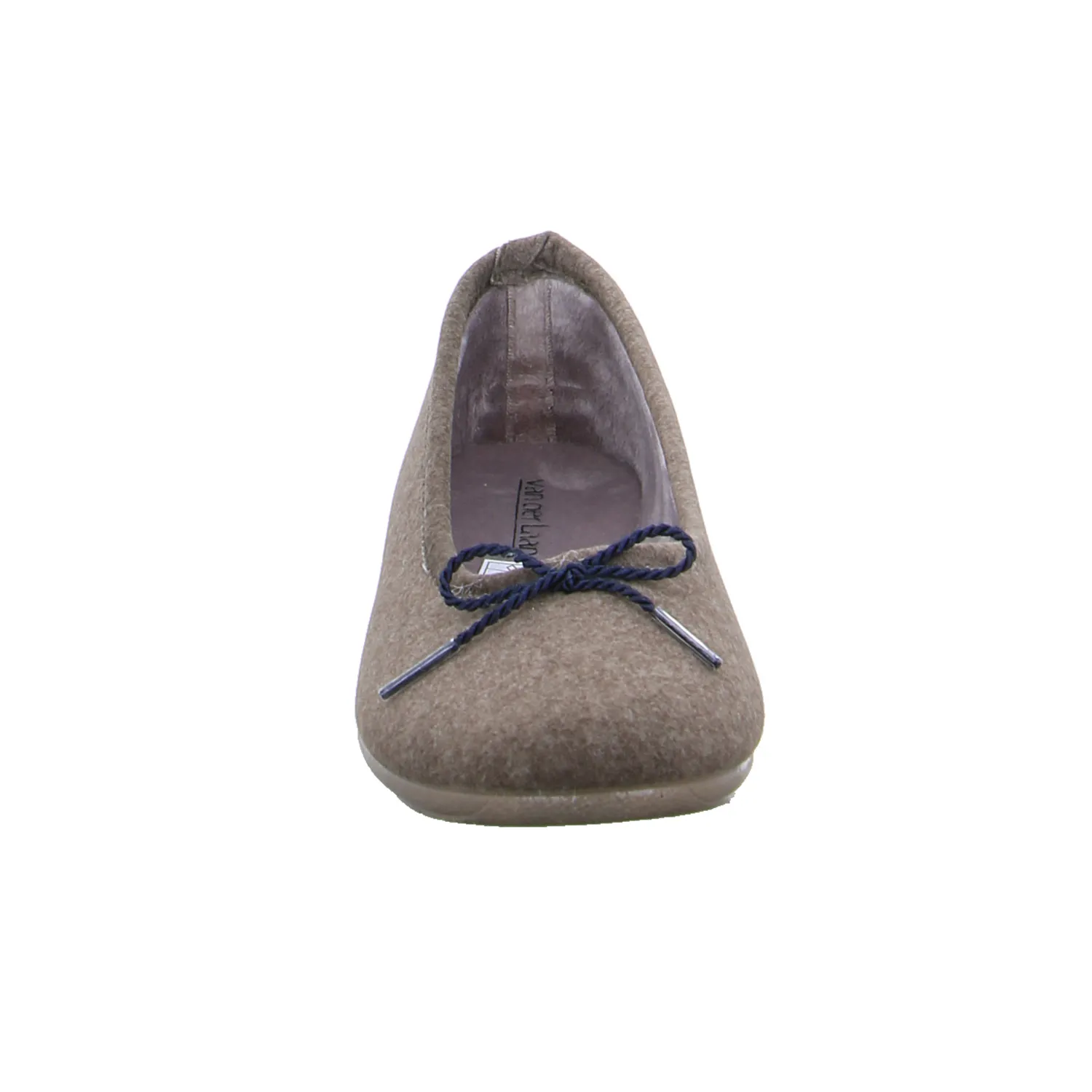 VAN DER LAAN Hausschuh Taupe Textil