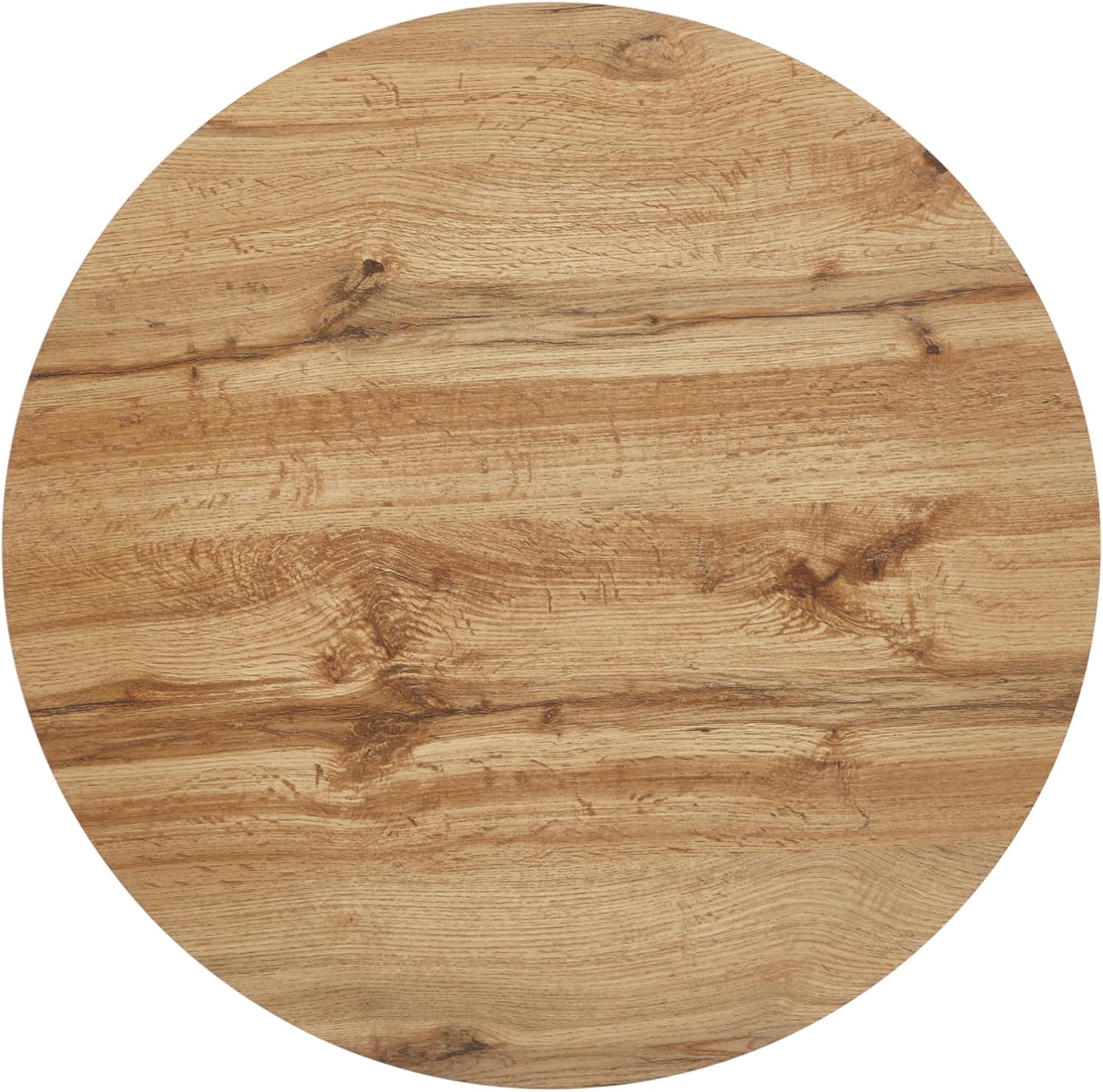 SAM Esstisch Stockholm | Rund Ø 80 cm | Holz Wildeiche-Optik | Gerade Kante | Tulpenfuß Metall schwarz | Moderner Säulentisch/Kaffeetisch für Esszimmer & Küche