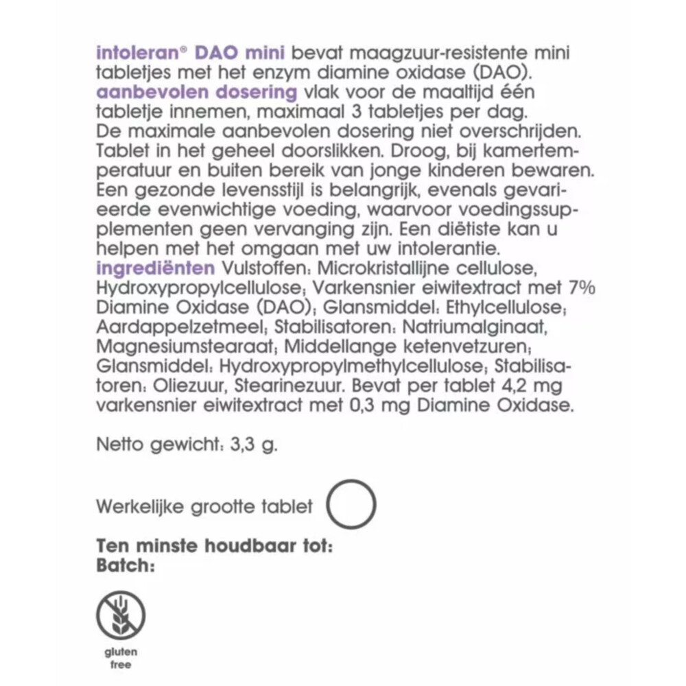 Intoleran DAO Mini60 tabletten