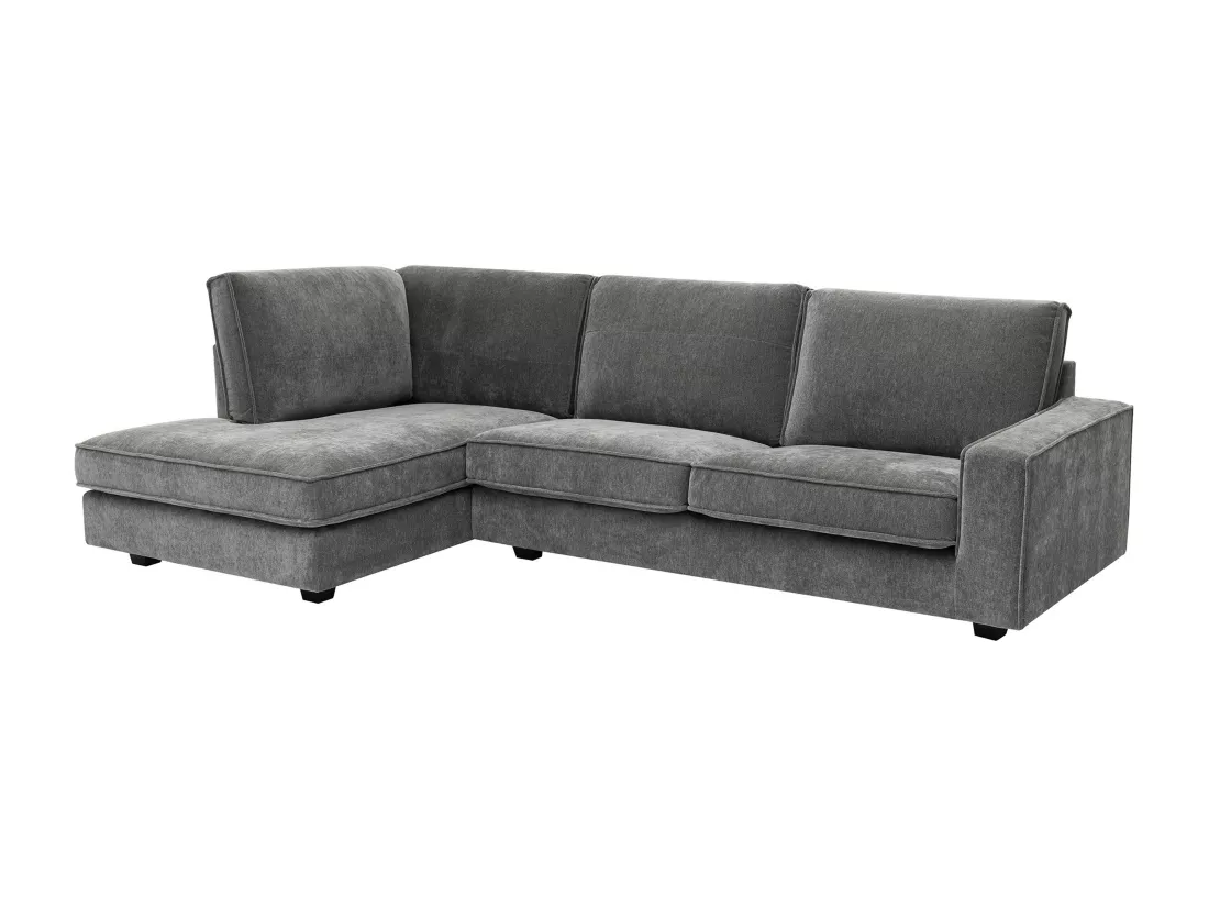 Canapé d'angle gauche en tissu gris APRICALE