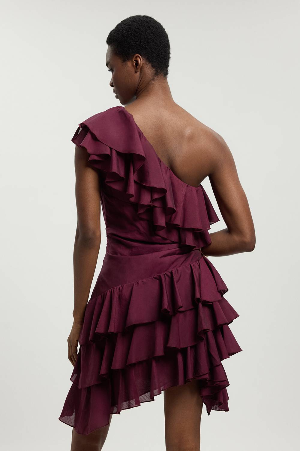 KarenMillen Robe Midi Drapée À Volants Spectaculaires