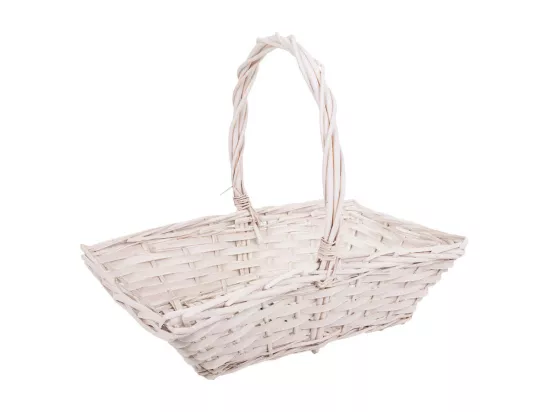 Set de 3 paniers en osier doublés blancs