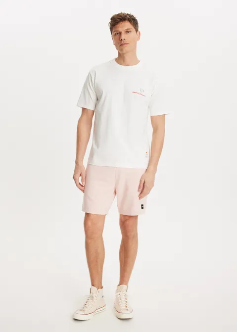 T-shirt met print peach garden off-white (WIT.O)