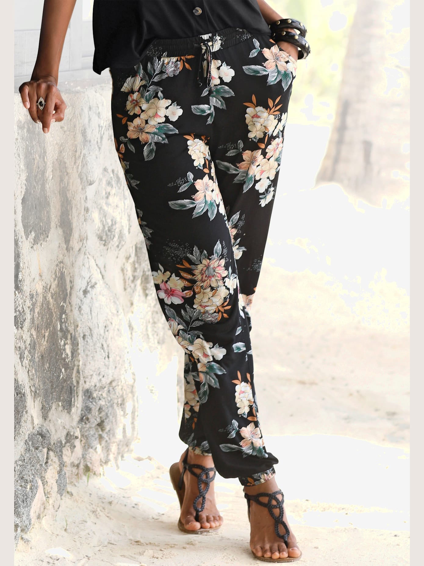 Pantalon de plage pantalon en jersey imprimé
