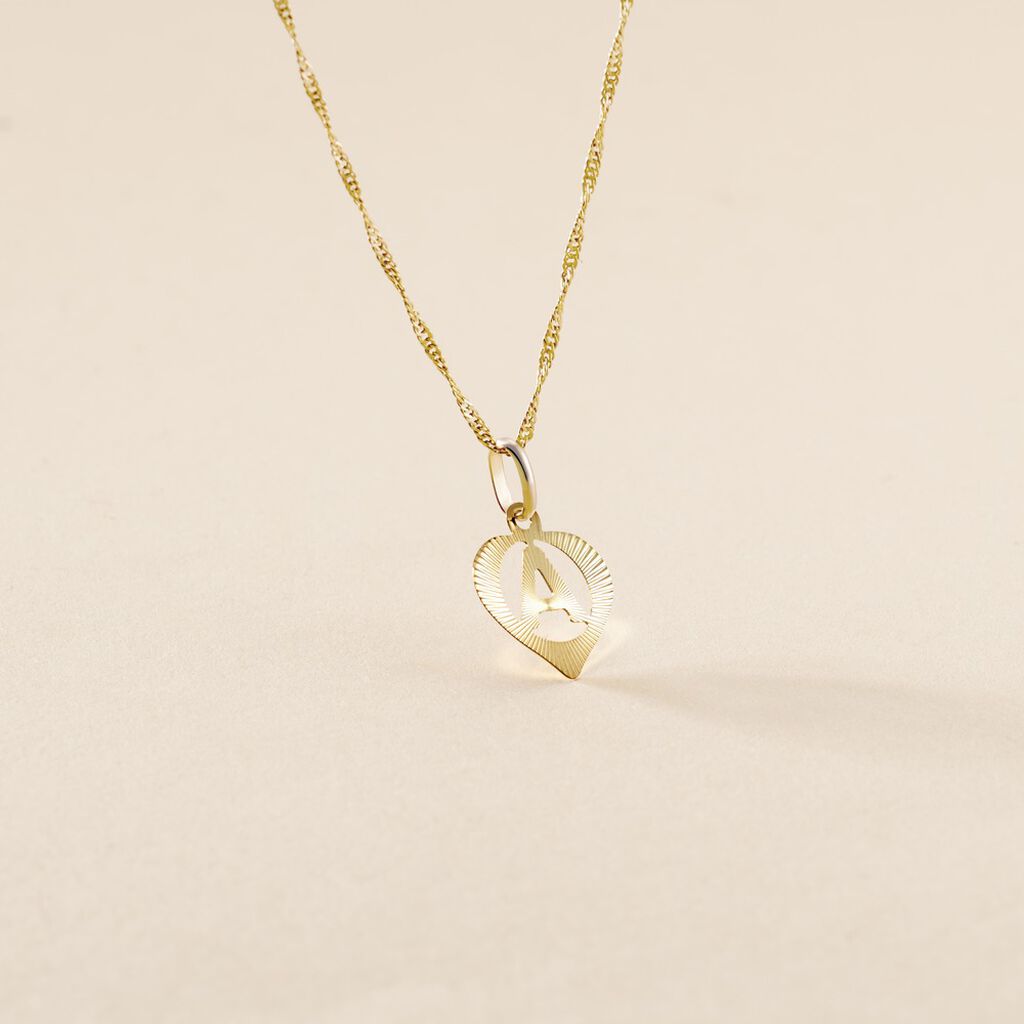 Pendentif Eudocie Coeur Lettre Or Jaune