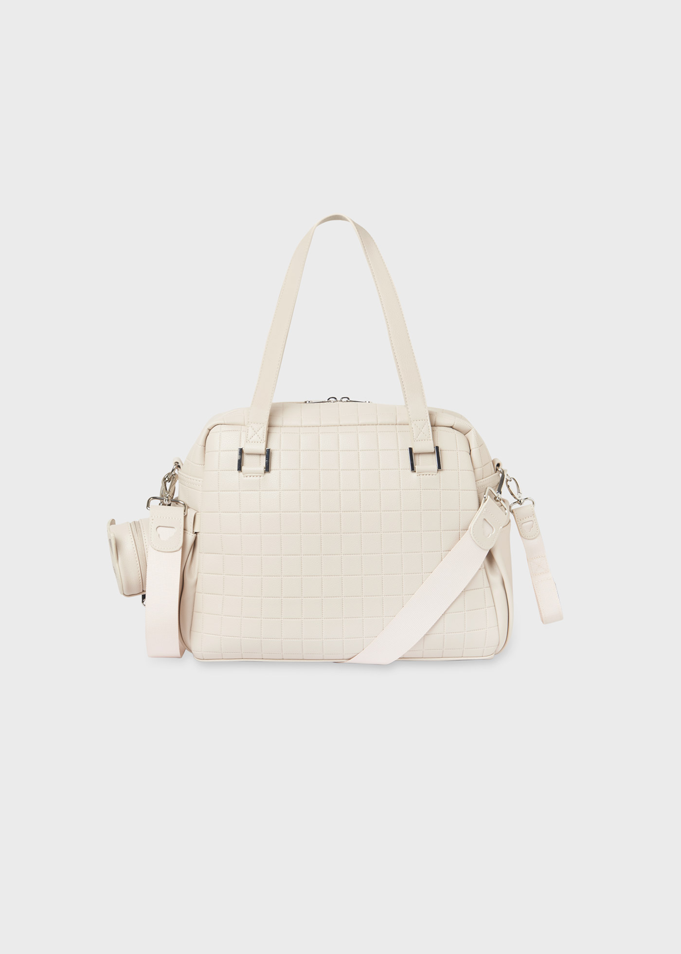 Bolsa acolchoada e porta-chupeta para bebê