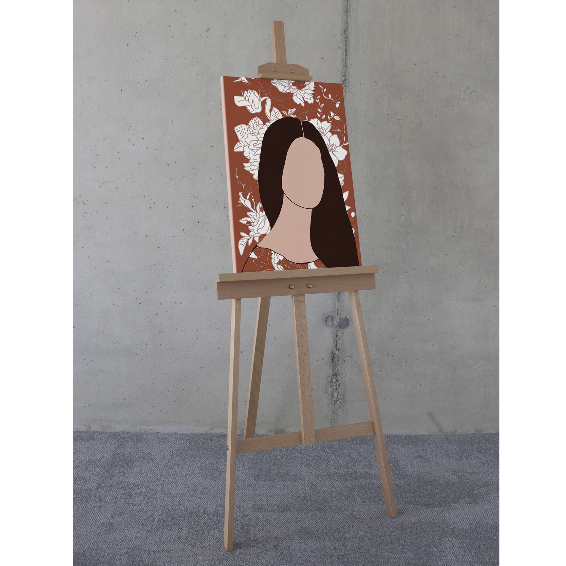 Keilrahmenbild BEAUTIFUL SOUL - braun-weiß-rot - 40x60 cm