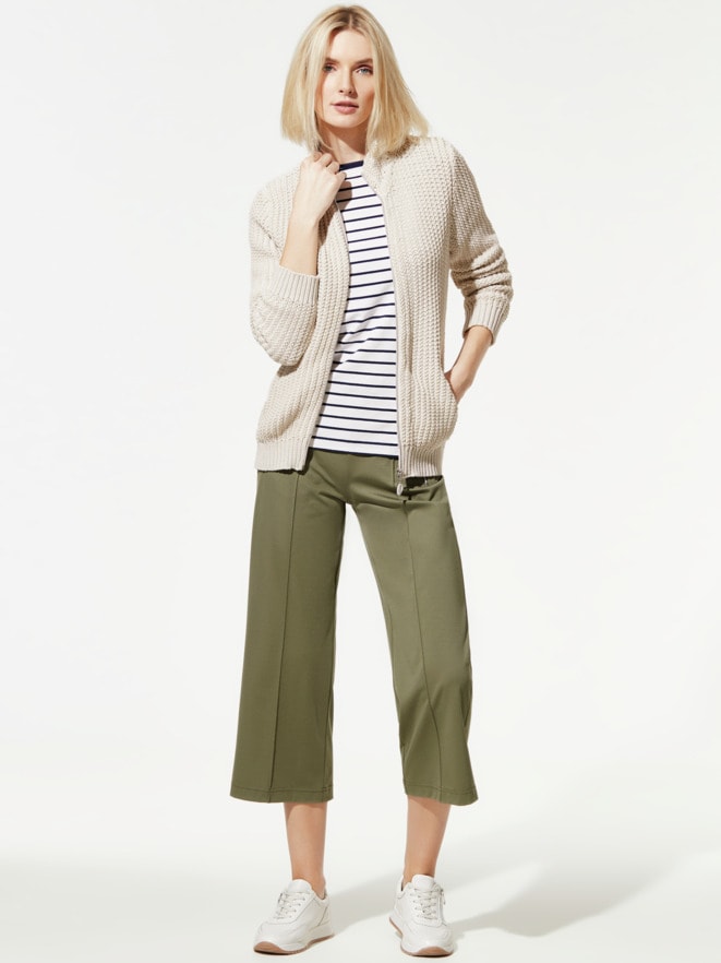 Reliefstruktur-Strickjacke