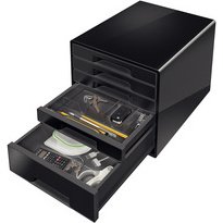 Bloc de classement WOW CUBE, 5 tiroirs, noir/gris