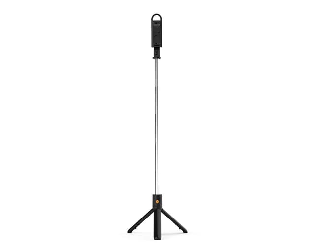Selfie-stick / mobil stativ med fjernbetjening og lampe
