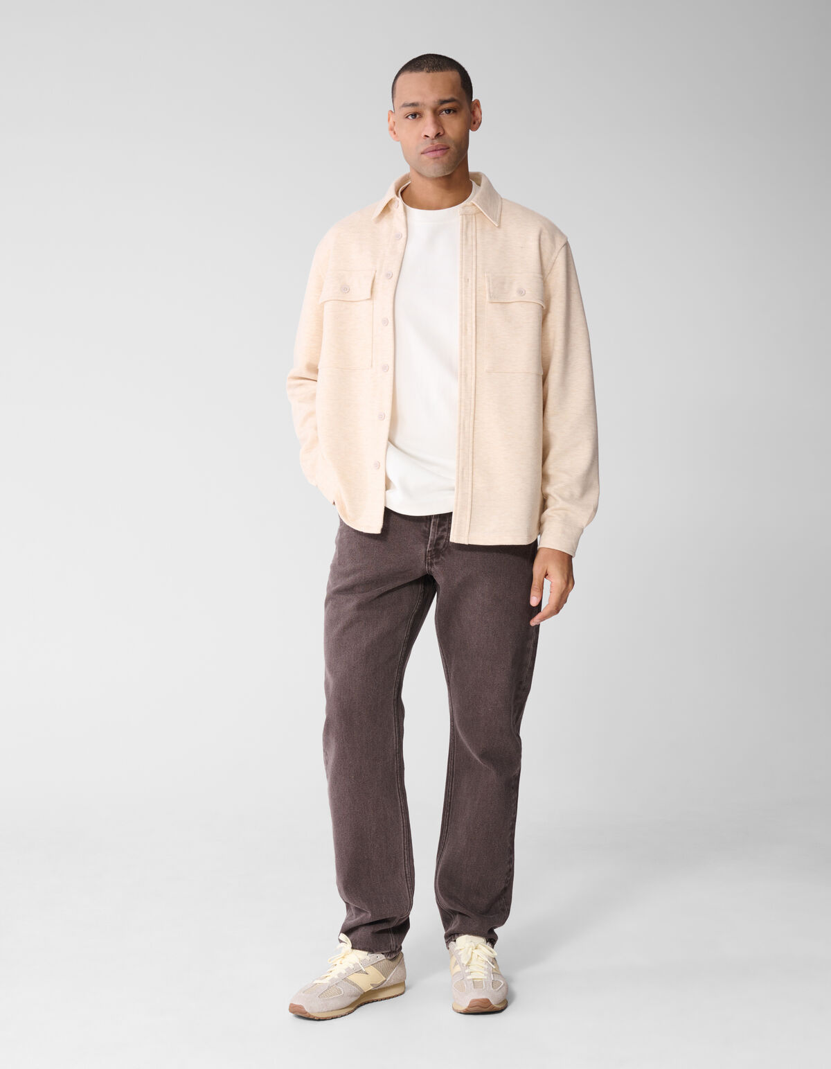 Washed Straight Fit Broek Donkerbruin