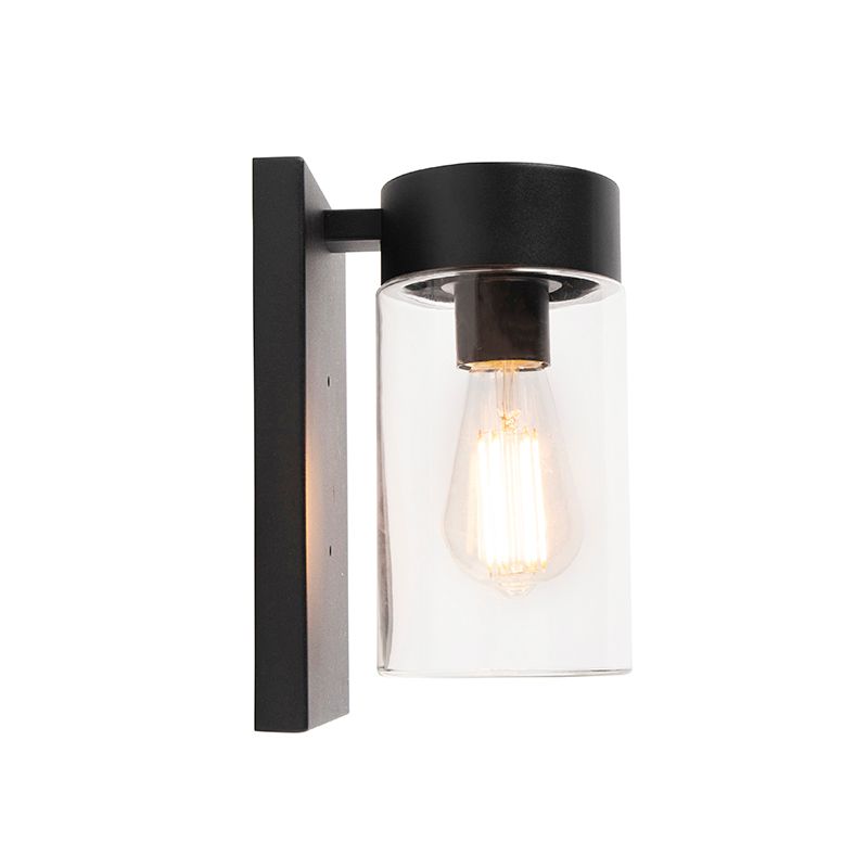 Moderne buitenwandlamp RVS zwart IP44 - Jarra