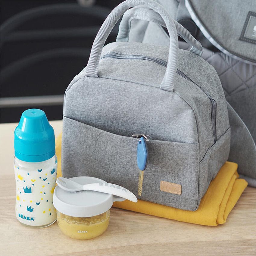 Sac repas isotherme - Gris Chiné - Ecru