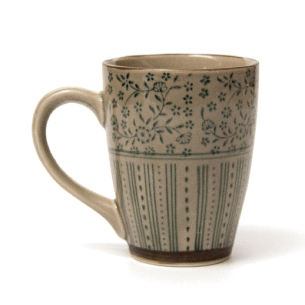 Tasse Gordes 'Fries', grau, blau, H 12 cm, Ø 9,5 cm zu 4,80