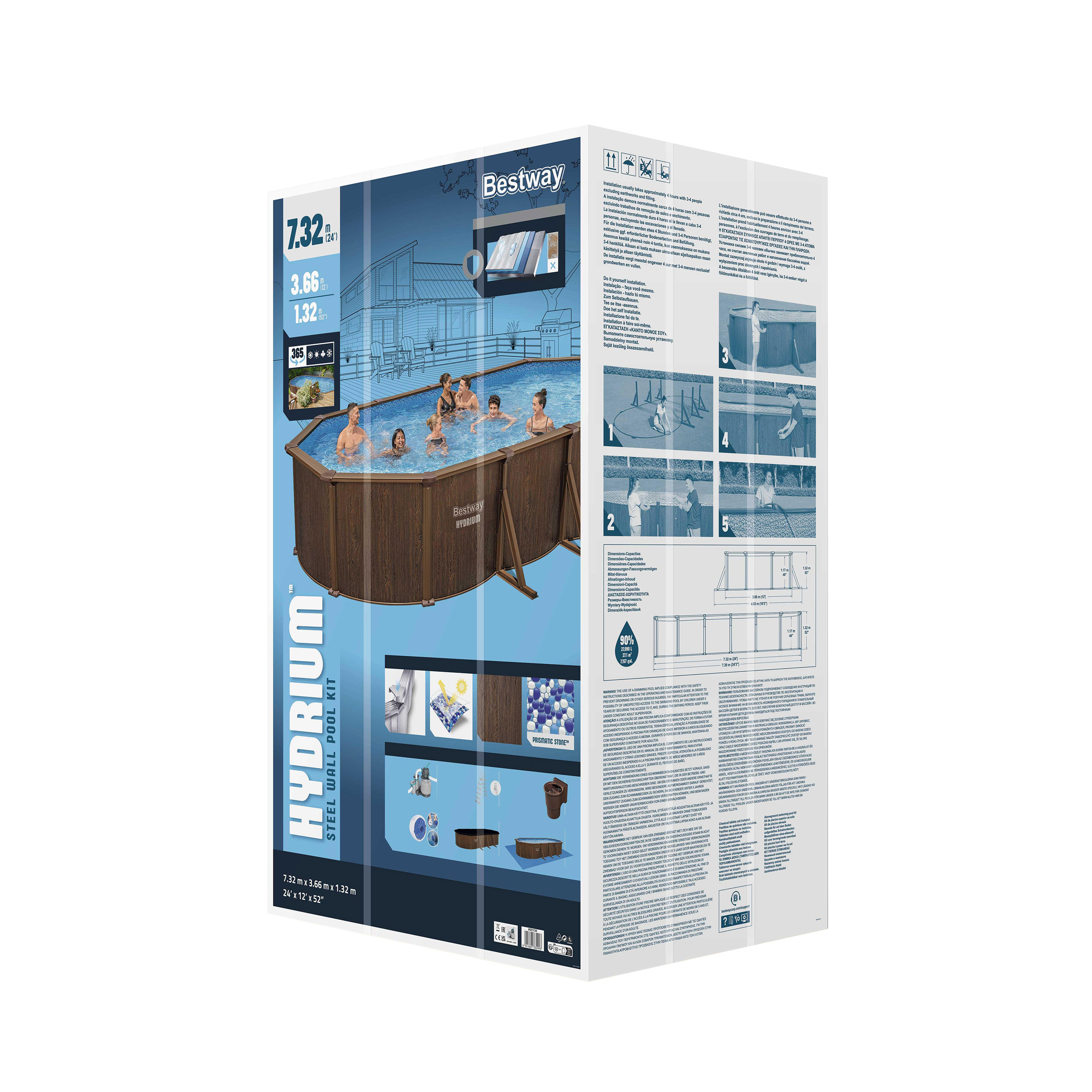 Bestway Pool Hydrium Komplett-Set 730 x 360 x 130 cm