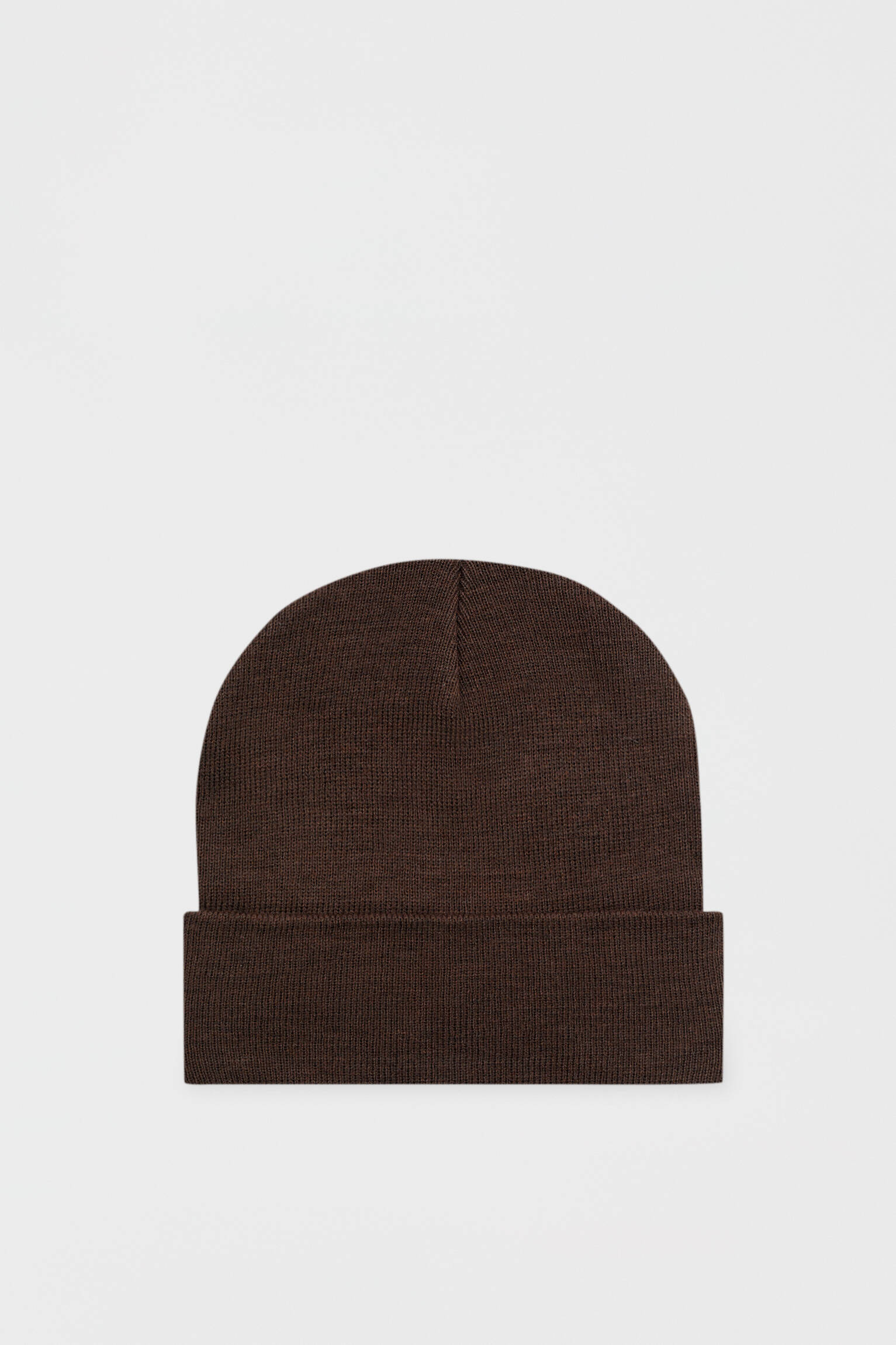 Gorro de tricô básico - marrom escuro