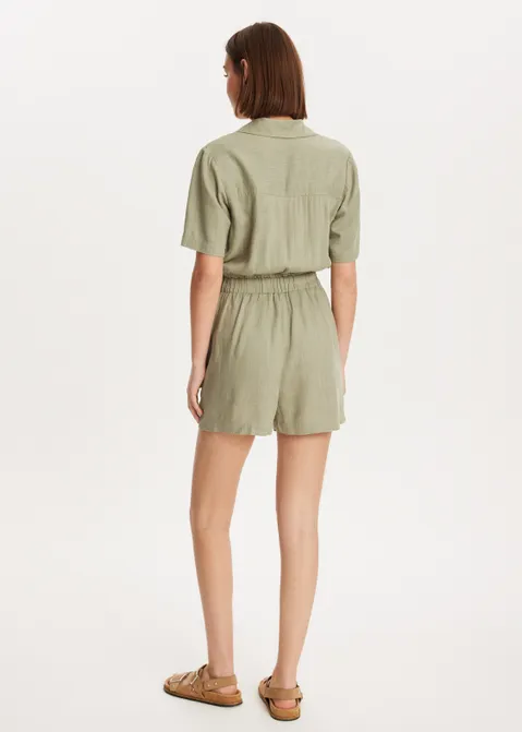 Linnen mix playsuit groen (GRN.O)