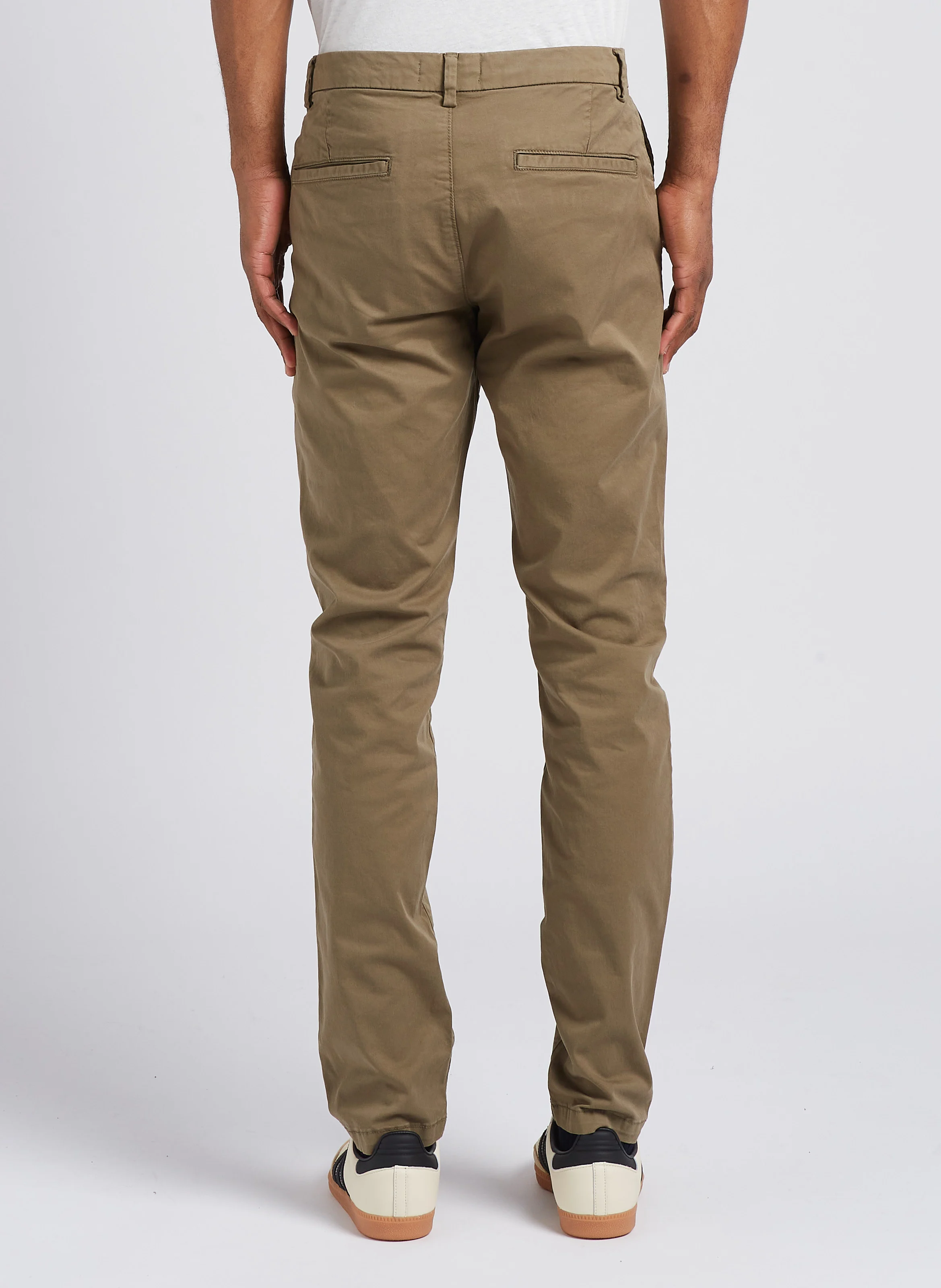 Chino slim fit en coton mélangé | Kaki