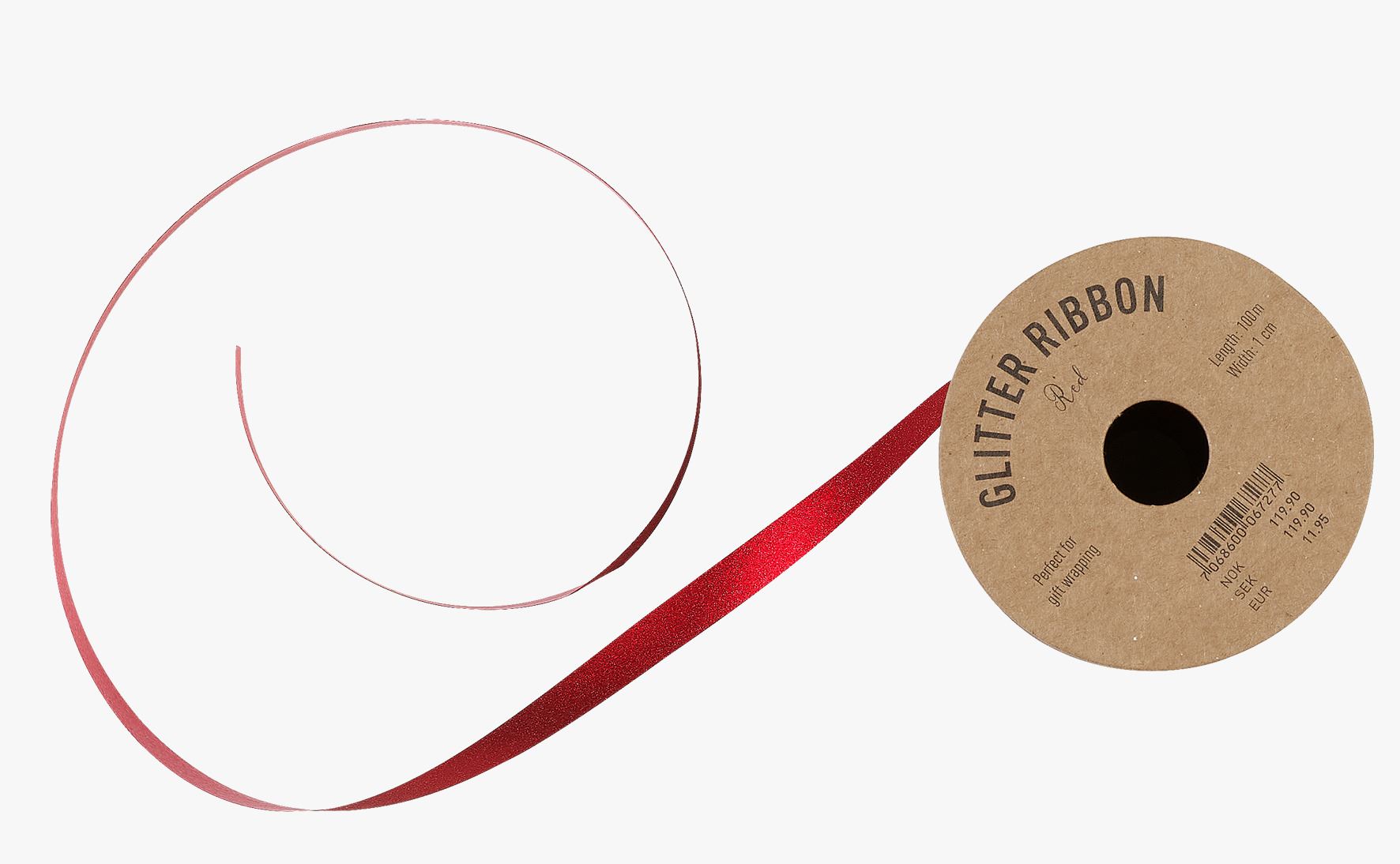 Bånd rød - 1 cm x 100 m