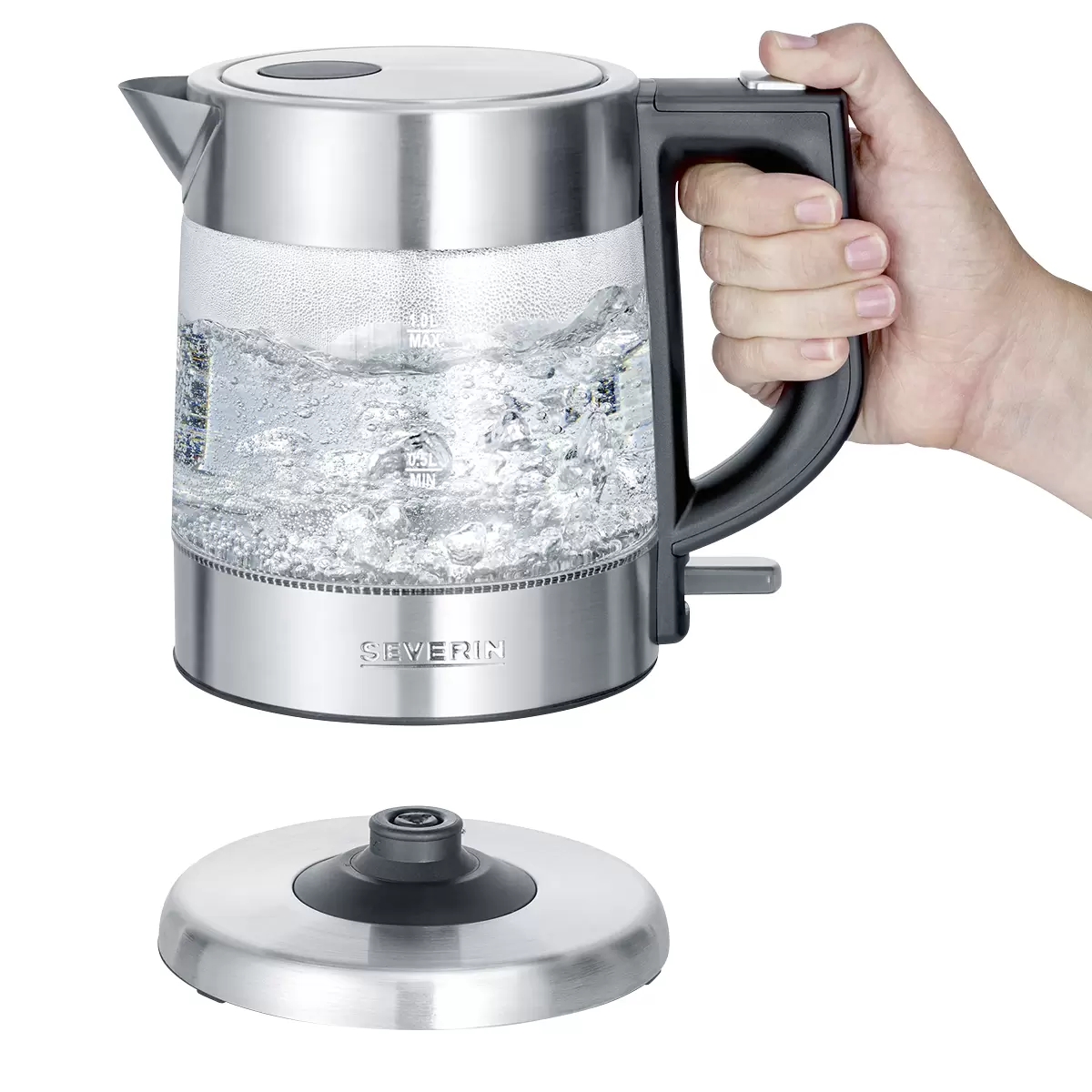 Wasserkocher Severin WK3468 silber,transparent