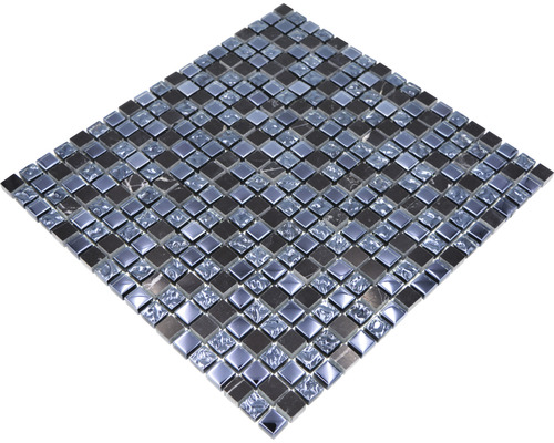 Glasmozaïek met natuursteen XCM M860 30,5x32,5 cm zwart