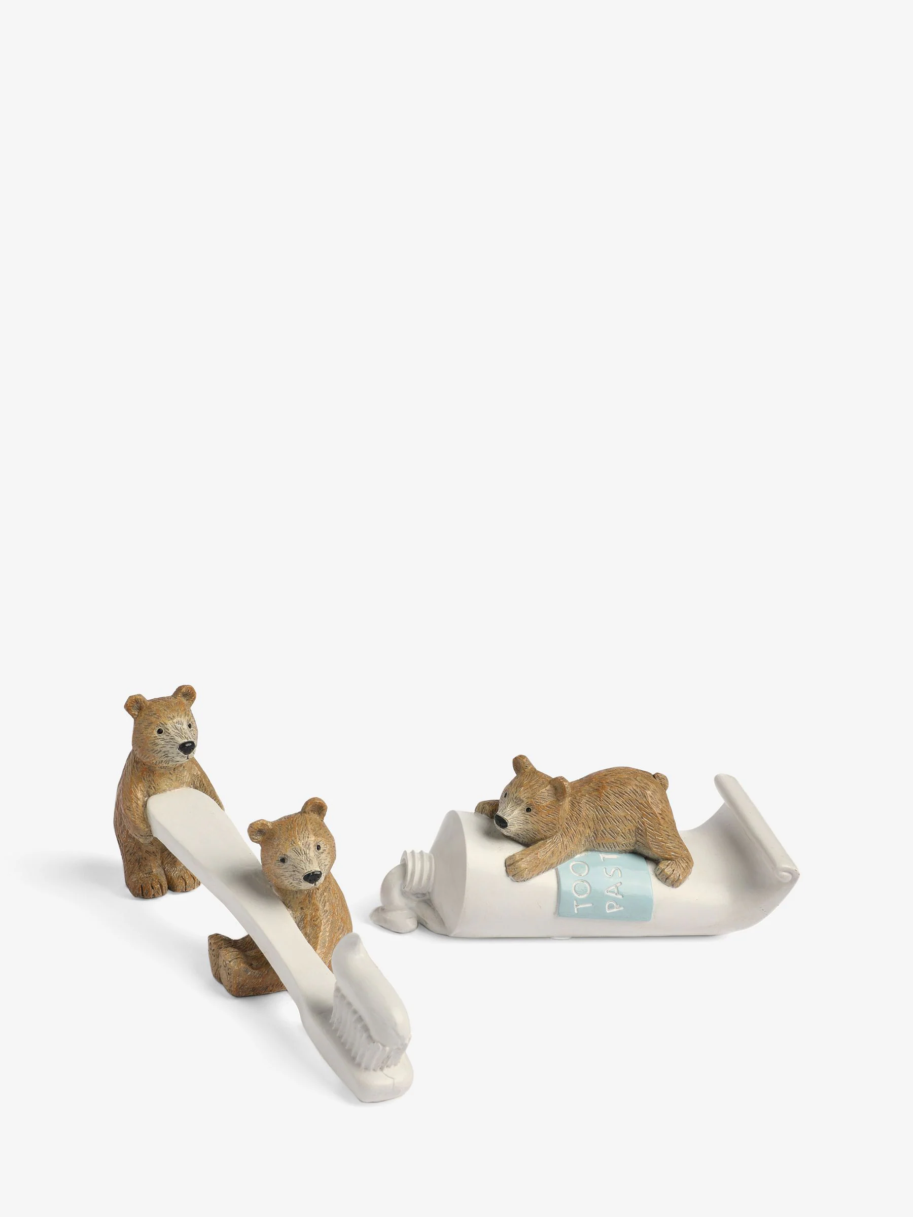 Set of 2 Bertie Bear Bathroom Ornaments