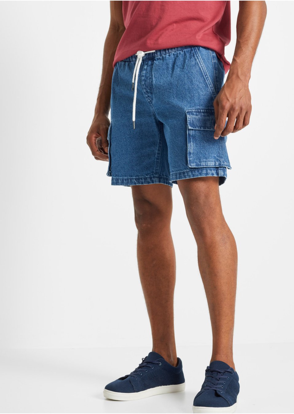 Short en jean taille extensible, Loose Fit