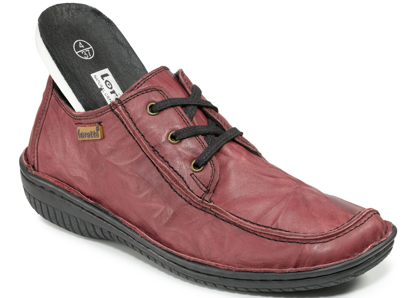 Schnürschuh aus Nappaleder mit Knitter-Struktur