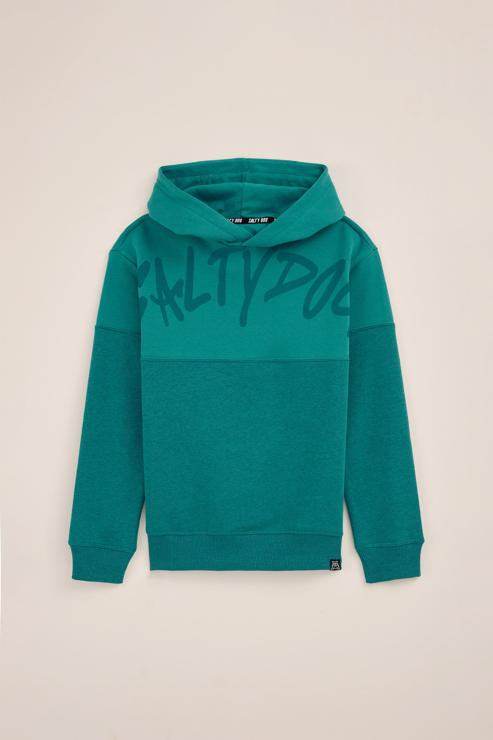 Jongens hoodie met opdruk Salty Dog Zeegroen
