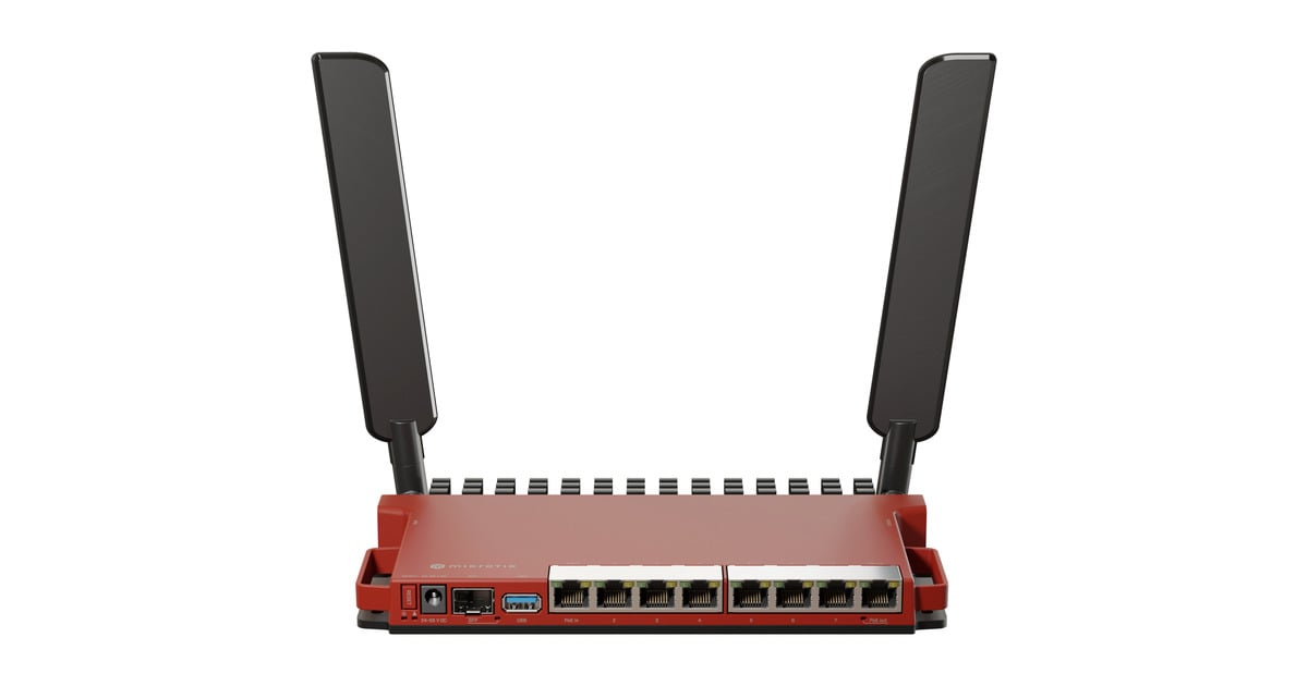 MikroTikL009UiGS-2HaxD-IN router  (Donkerrood, Qualcomm IPQ-5018 CPU, PoE, SFP, WiFi 6)