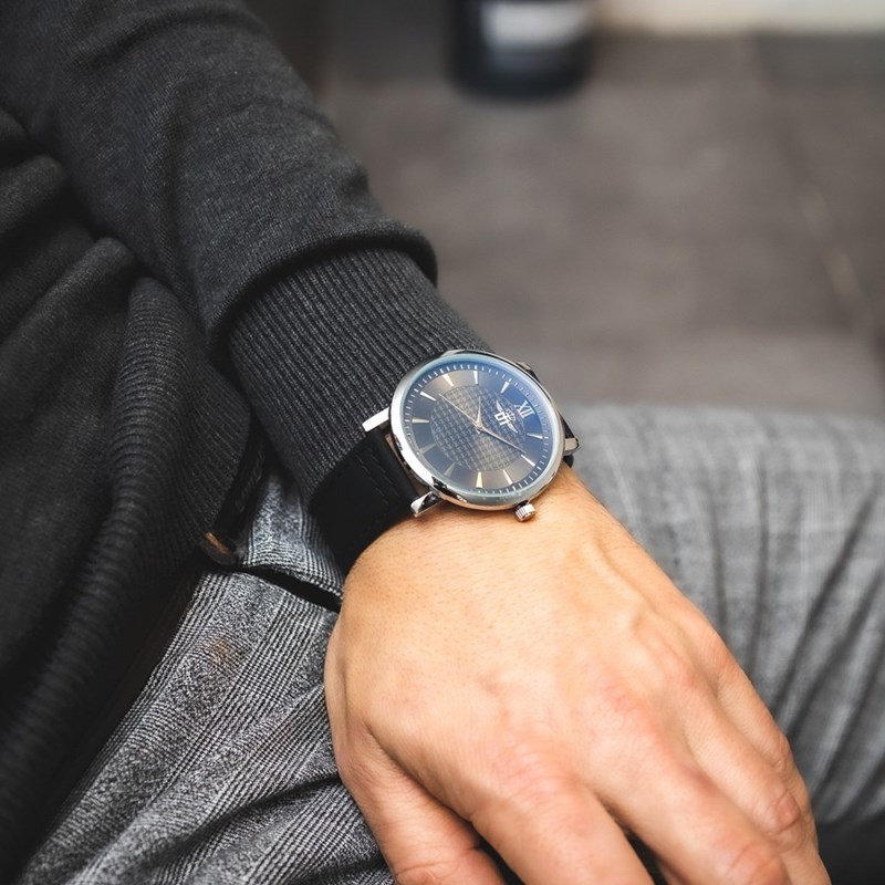 Montre Homme M. JOHN bracelet Cuir Noir