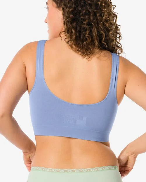 haut soutien-gorge sans coutures bleu moyen