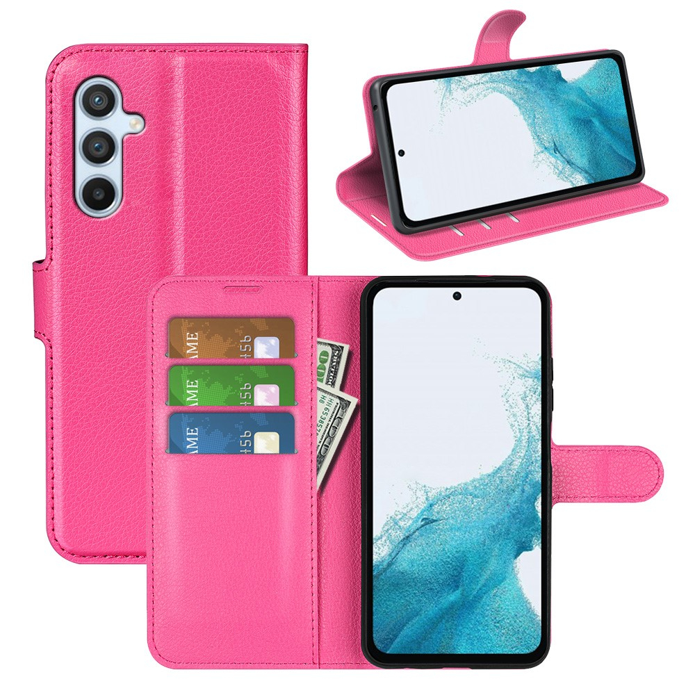 Samsung Galaxy A54 5G Leder Tasche Flip Cover Litchi Look - Pink