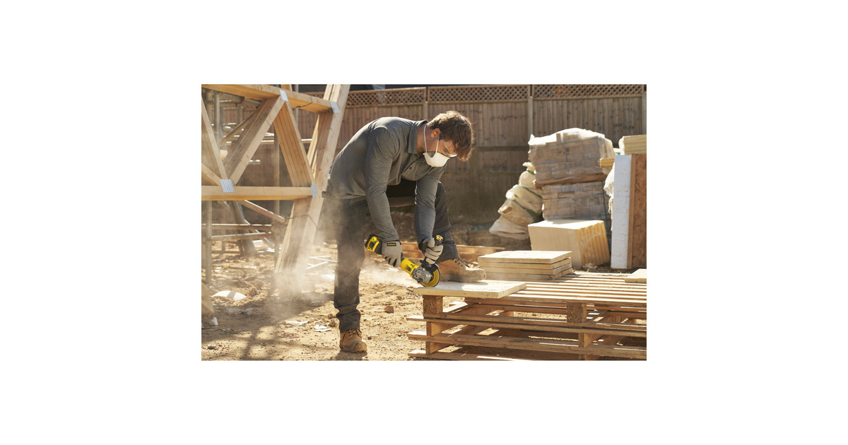 StanleyFATMAX V20 18V Haakse slijper 125mm  (Zwart/geel, Accu en oplader inbegrepen, met koffer)