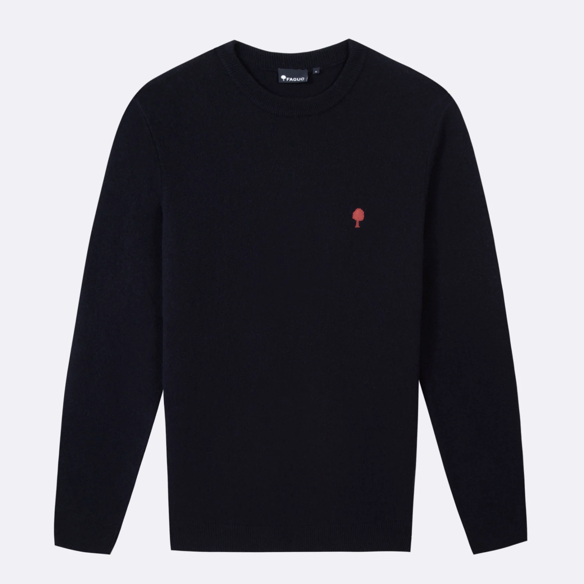 Pull col rond bleu marine laine - modèle Marly