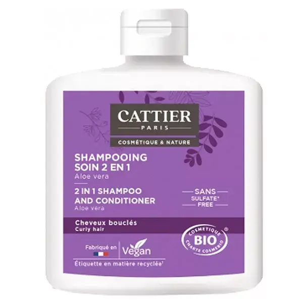 Shampoo Condicionador 2 em 1 Cattier para Cabelos Cacheados, Orgânico, 250ml