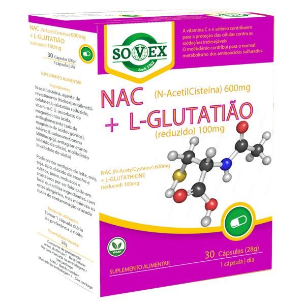 Nac (N-Acetilcisteína) 600Mg   L-Glutatião 100Mg