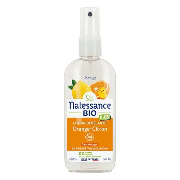 Spray desembaraçante sem enxágue Natessance Kids 150ml