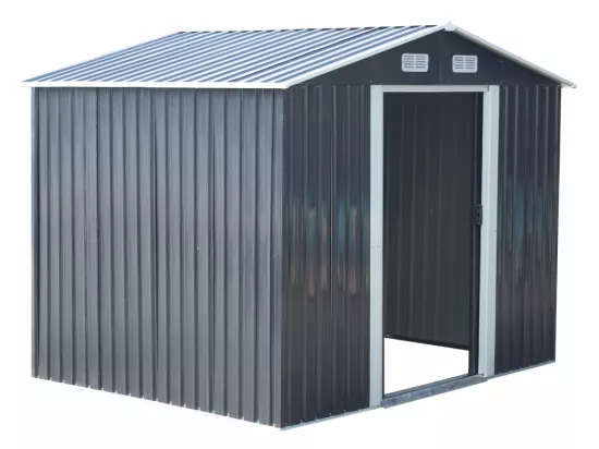 Abri de jardin métal en acier galvanisé gris 5,2 m² - MANSO