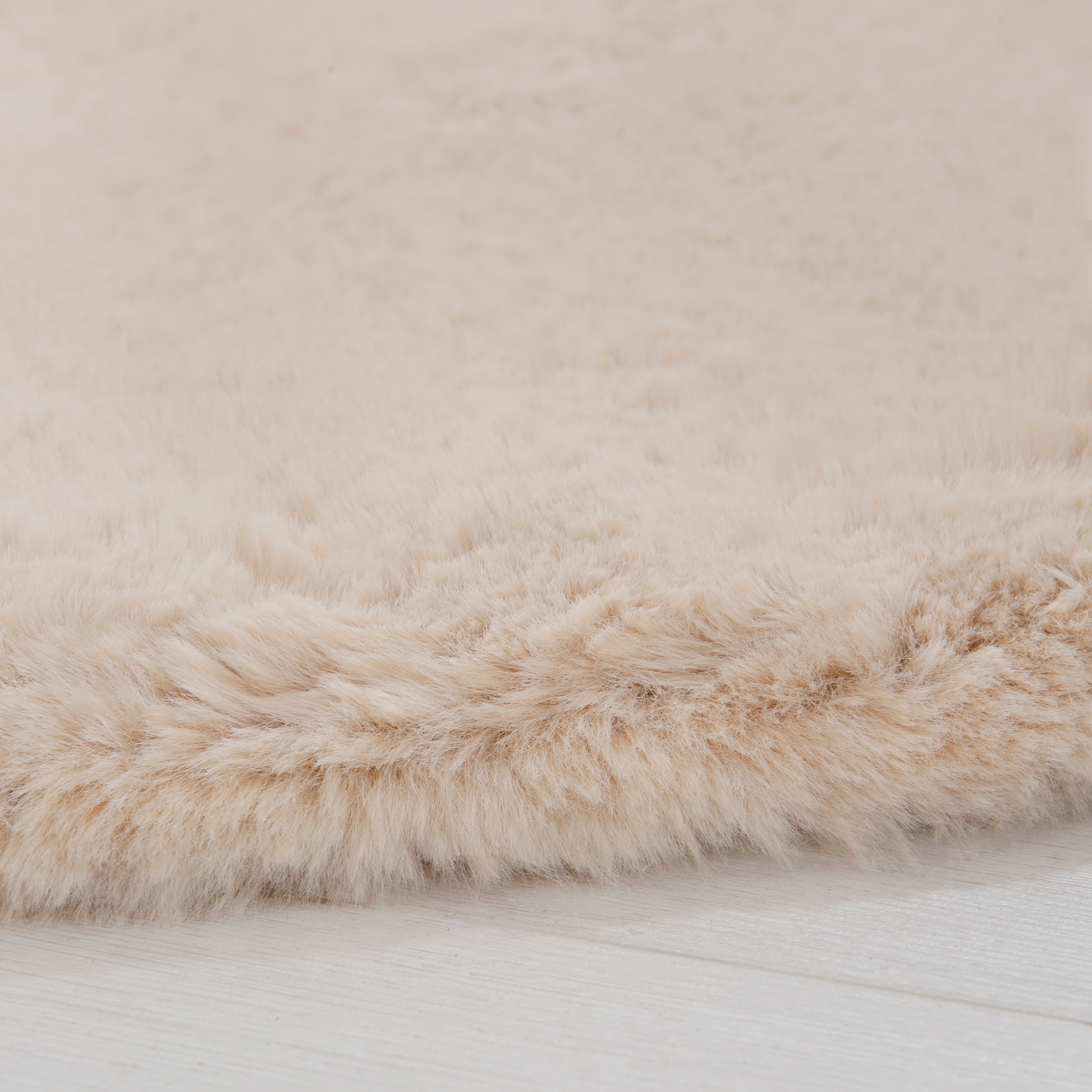 my home Fellteppich »Rabbit, Kunstfell, Kaninchenfell-Haptik, Microfaser,« rund 42 mm Höhe besonders hoch und flauschig, Wohnzimmer, Schlafzimmer, Kinderzimmer