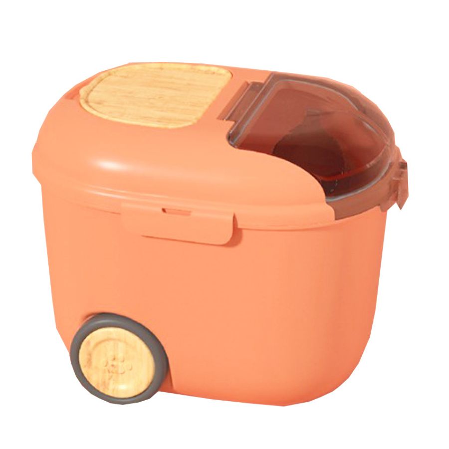 Recipiente para alimentos com rodas