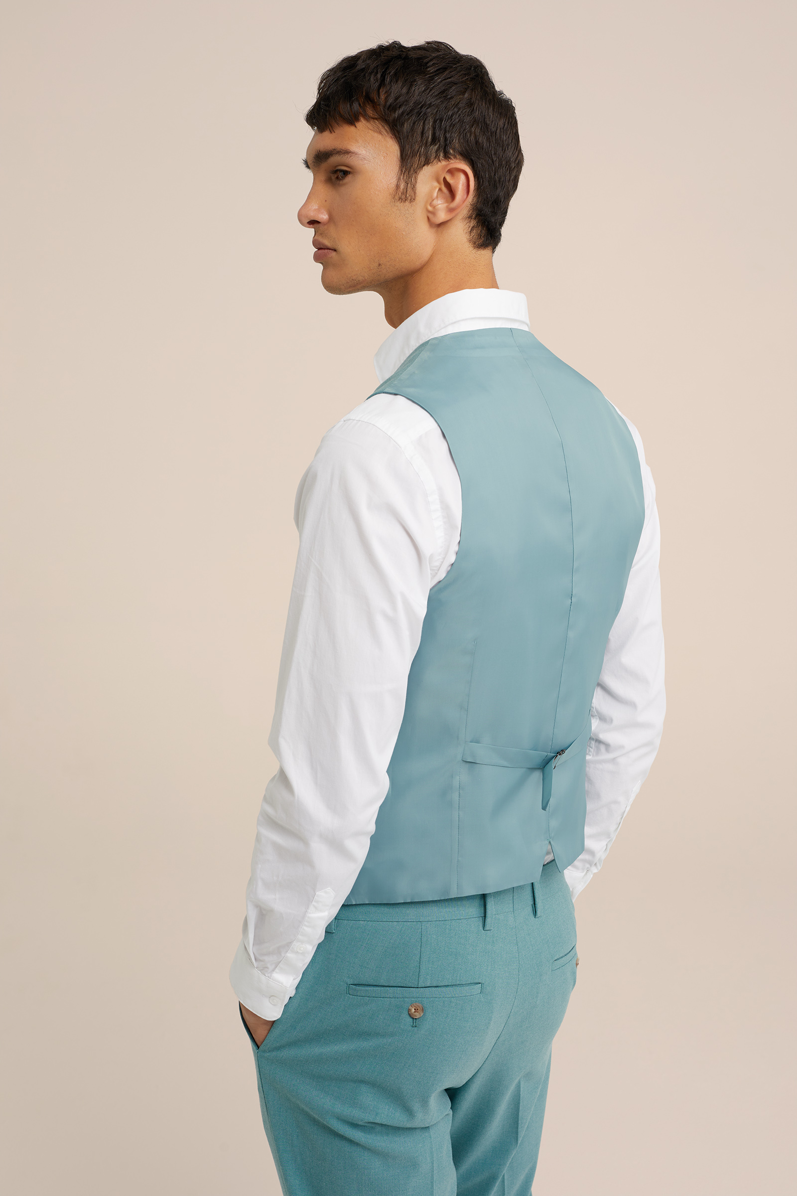 slim fit gilet met stretch Fundamentals Groenblauw