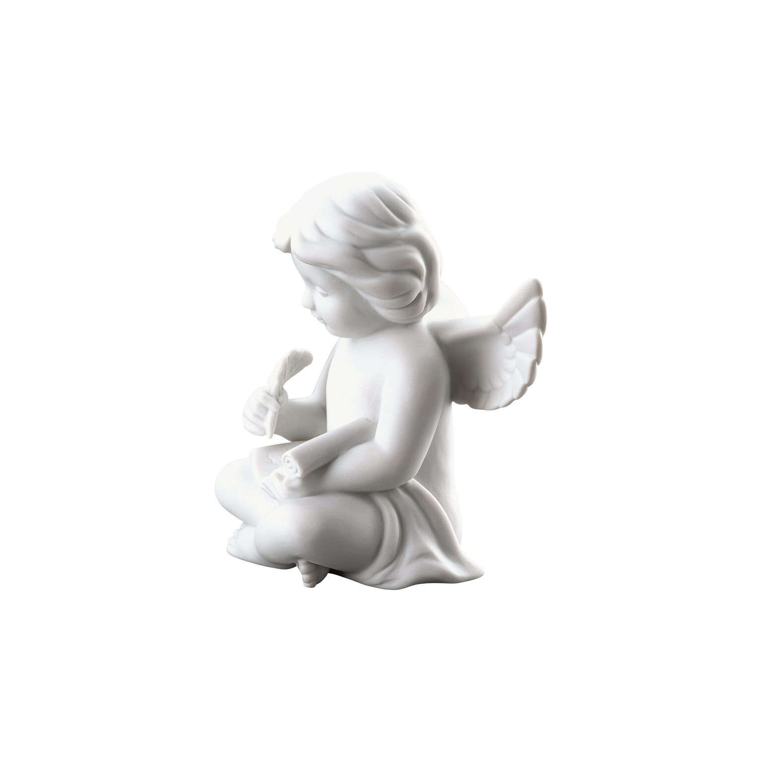 Angels Weiss matt Engel mit Schriftrolle