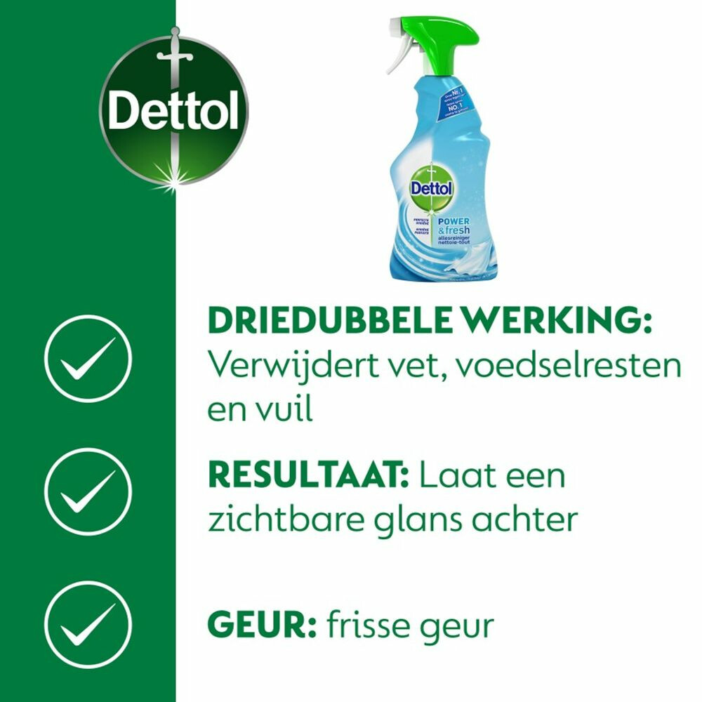 Dettol Power & Fresh Spray Katoenfris Allesreiniger 500 ml
