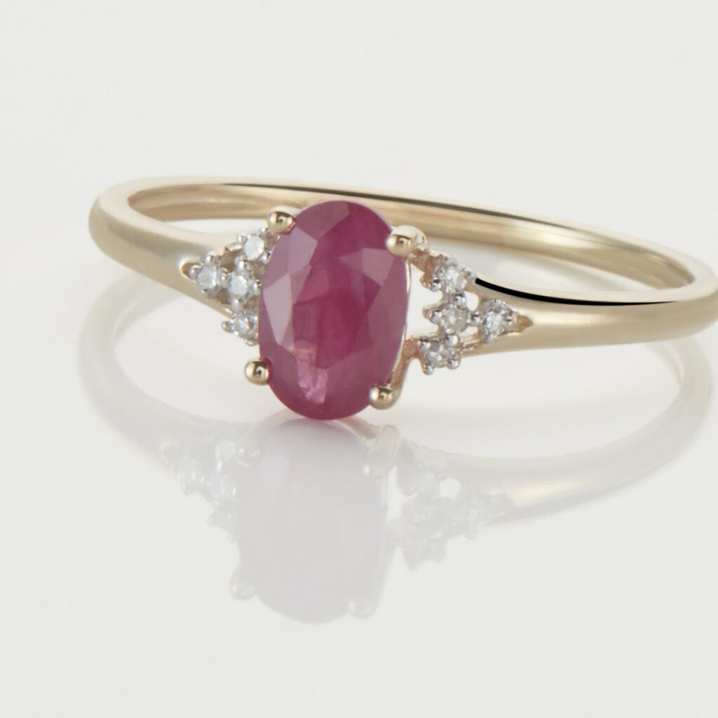 Bague Or Jaune Marie Rubis Diamants
